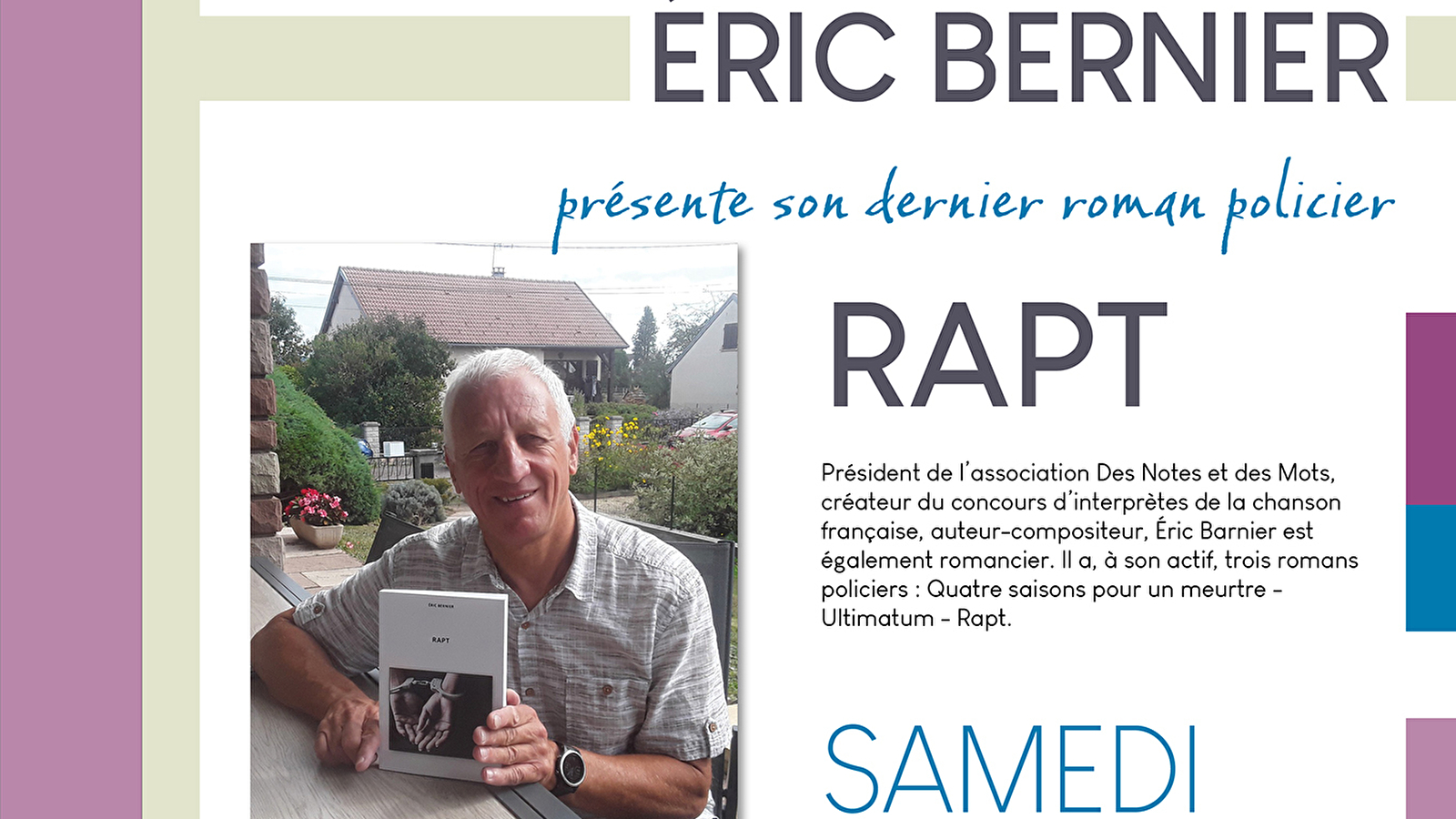 Rencontre et dédicaces avec Eric Bernier