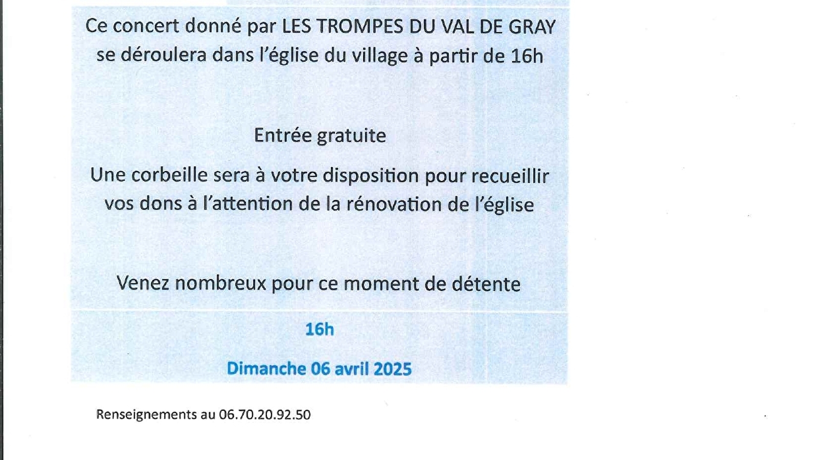 Concert pour la rénovation et la sauvegarde de l'Eglise